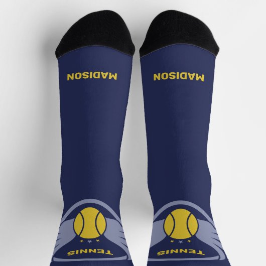 名前をカスタムするテニスボール（翼あり） ソックス (上部)