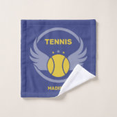 名前をカスタムするテニスボール（翼あり） バスタオルセット (ウォッシュタオル)