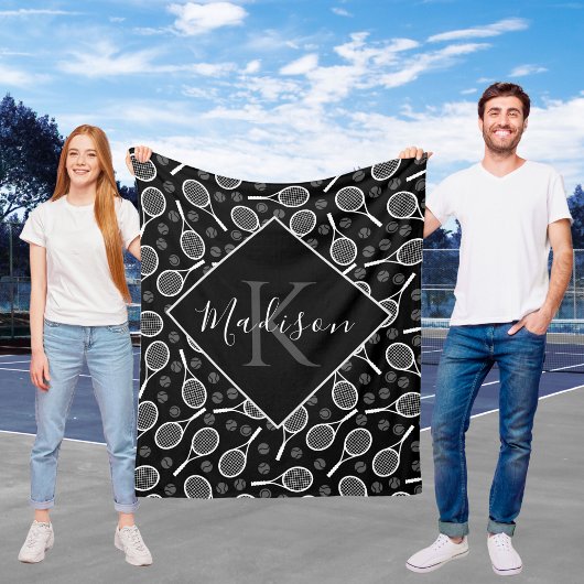 名前をカスタムするテニスラケットフリースブランケット フリースブランケット
