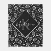 名前をカスタムするテニスラケットフリースブランケット フリースブランケット (正面)