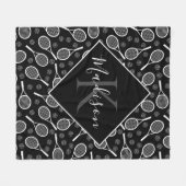 名前をカスタムするテニスラケットフリースブランケット フリースブランケット (正面(横))