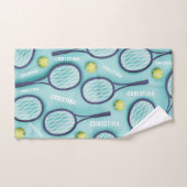 名前をカスタムするテニスラケット用ハンドタオル ハンドタオル (ハンドタオル)