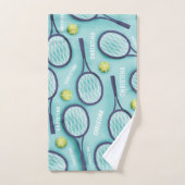 名前をカスタムするテニスラケット用ハンドタオル ハンドタオル (ハンドタオル)