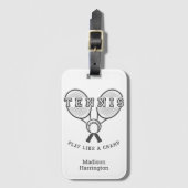 名前をカスタムするテニス ラゲッジタグ (正面縦)