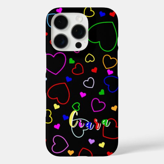 名前をカスタムするテンプレートよくはしゃぐ、黒の色 Case-Mate iPhoneケース (裏面)