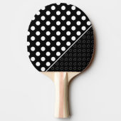 名前をカスタムするテンプレートスタイリッシュ水玉模様赤/黒 卓球ラケット (裏面)