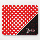 名前をカスタムするテンプレート、印象的な赤と黒 マウスパッド (正面)