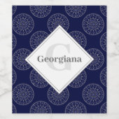 名前をカスタムするディティースウィンタースノーエンジェルス雪だるまドット ワインラベル (シングルラベル)