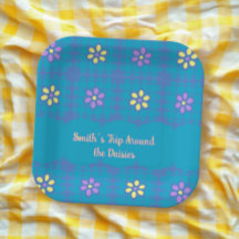 名前をカスタムするデイジーパーティー紙プレート