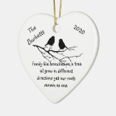 名前をカスタムするデイトクリスマスファミリー引用文 セラミックオーナメント (左)