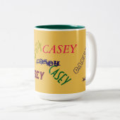 名前をカスタムするデココーヒーマグ ツートーンマグカップ (正面右)