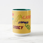 名前をカスタムするデココーヒーマグ ツートーンマグカップ (中央)