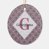 名前をカスタムするデコデュスキーバラさくらんぼブロッサムダラ セラミックオーナメント (左)