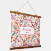 名前をカスタムするデコーカラフルルフローラ子供部屋アート 吊り下げ型タペストリー (傾斜あり)