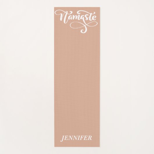 名前をカスタムするデュスキーピンクナマステスクリプト瞑想 ヨガマット (正面)