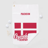 名前をカスタムするデンマーク国旗 ゴルフタオル (インサイチュ)