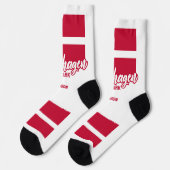 名前をカスタムするデンマーク国旗 ソックス (左)