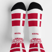 名前をカスタムするデンマーク国旗 ソックス (上部)