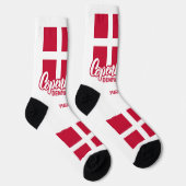 名前をカスタムするデンマーク国旗 ソックス (右)