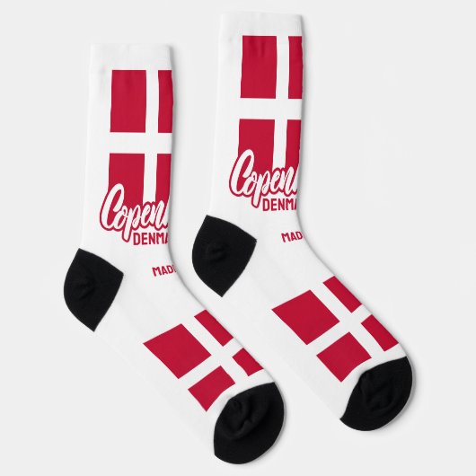 名前をカスタムするデンマーク国旗 ソックス (右)