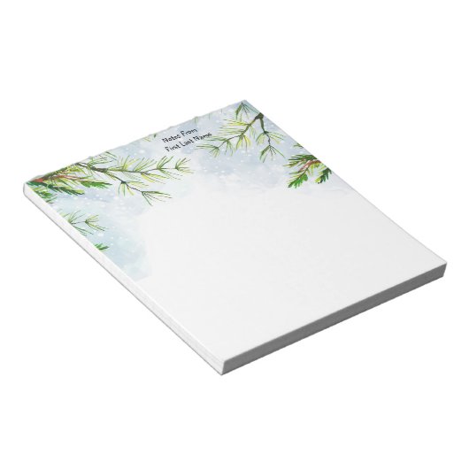 名前をカスタムするトウヒの木の森アウトドア ノートパッド (アングル)