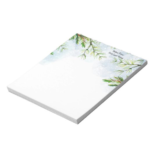 名前をカスタムするトウヒの木の森アウトドア ノートパッド (回転)