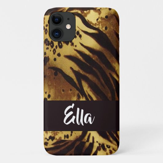 名前をカスタムするトラの皮膚プリント Case-Mate iPhoneケース (裏面)