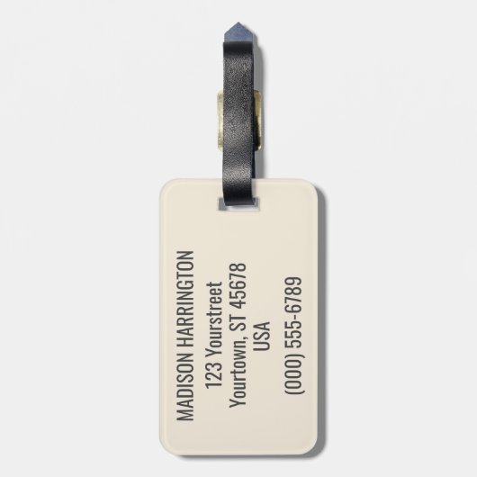 名前をカスタムするトラベルスタンプパターン ラゲッジタグ (裏面縦)