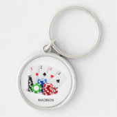 名前をカスタムするトランプのポーカー/カジノ キーホルダー (正面)