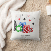 名前をカスタムするトランプのポーカー/カジノ クッション (ブランケット)