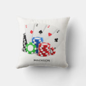 名前をカスタムするトランプのポーカー/カジノ クッション (裏面)