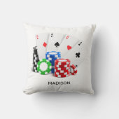 名前をカスタムするトランプのポーカー/カジノ クッション (正面)