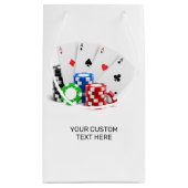 名前をカスタムするトランプのポーカー/カジノ スモールペーパーバッグ (裏面)