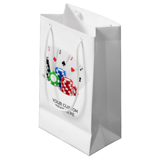名前をカスタムするトランプのポーカー/カジノ スモールペーパーバッグ (正面アングル)