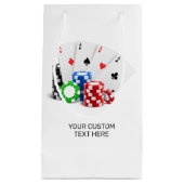 名前をカスタムするトランプのポーカー/カジノ スモールペーパーバッグ (正面)
