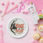 名前をカスタムするトリックまたはトリートヴィンテージウィッチハロウィーン ペーパープレート (パーティー)