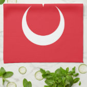 名前をカスタムするトルコ国旗 キッチンタオル (折り畳み)