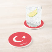 名前をカスタムするトルコ国旗 コースター (側面)