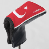 名前をカスタムするトルコ国旗 ゴルフヘッドカバー (3/4 正面)