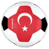 名前をカスタムするトルコ国旗 サッカーボール (回転)