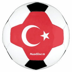 名前をカスタムするトルコ国旗 サッカーボール