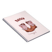 名前をカスタムするトレンディーかわいい女性のカーボーイブーツピンクブラウン ノートブック (右側)