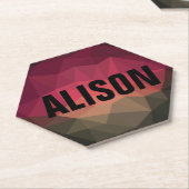 名前をカスタムするトレンディーグラデーション幾何学 ペーパーコースター (アングル)