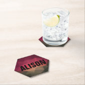 名前をカスタムするトレンディーグラデーション幾何学 ペーパーコースター (インサイチュ)