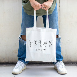 名前をカスタムするトレンディースケルトンダンサーバレエ トートバッグ