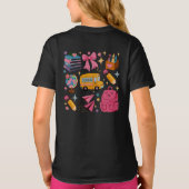名前をカスタムするトレンディー新学期ガールズデザイン Tシャツ (裏面)