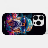 名前をカスタムするトロピカルバケーションドッグ Case-Mate iPhoneケース (裏面 (横))