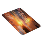 名前をカスタムするトロピカルビーチサンセット マグネット (右側)