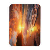 名前をカスタムするトロピカルビーチサンセット マグネット (縦)