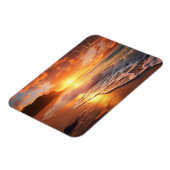 名前をカスタムするトロピカルビーチサンセット マグネット (左側)